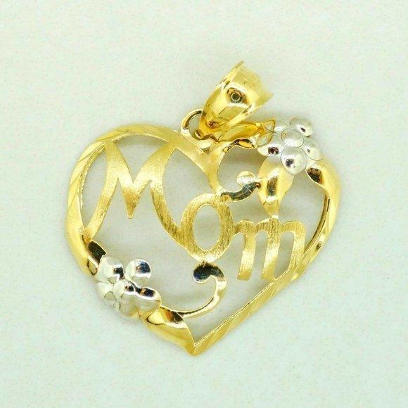 14k Yellow Gold Heart Pendant Estate Sale Vintage Style USA Made Jewelry